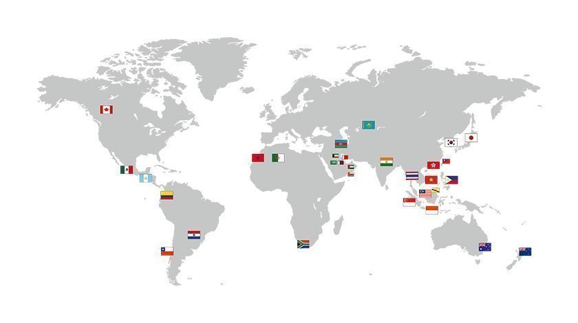 HAURATON world map - Sales activities in Asia