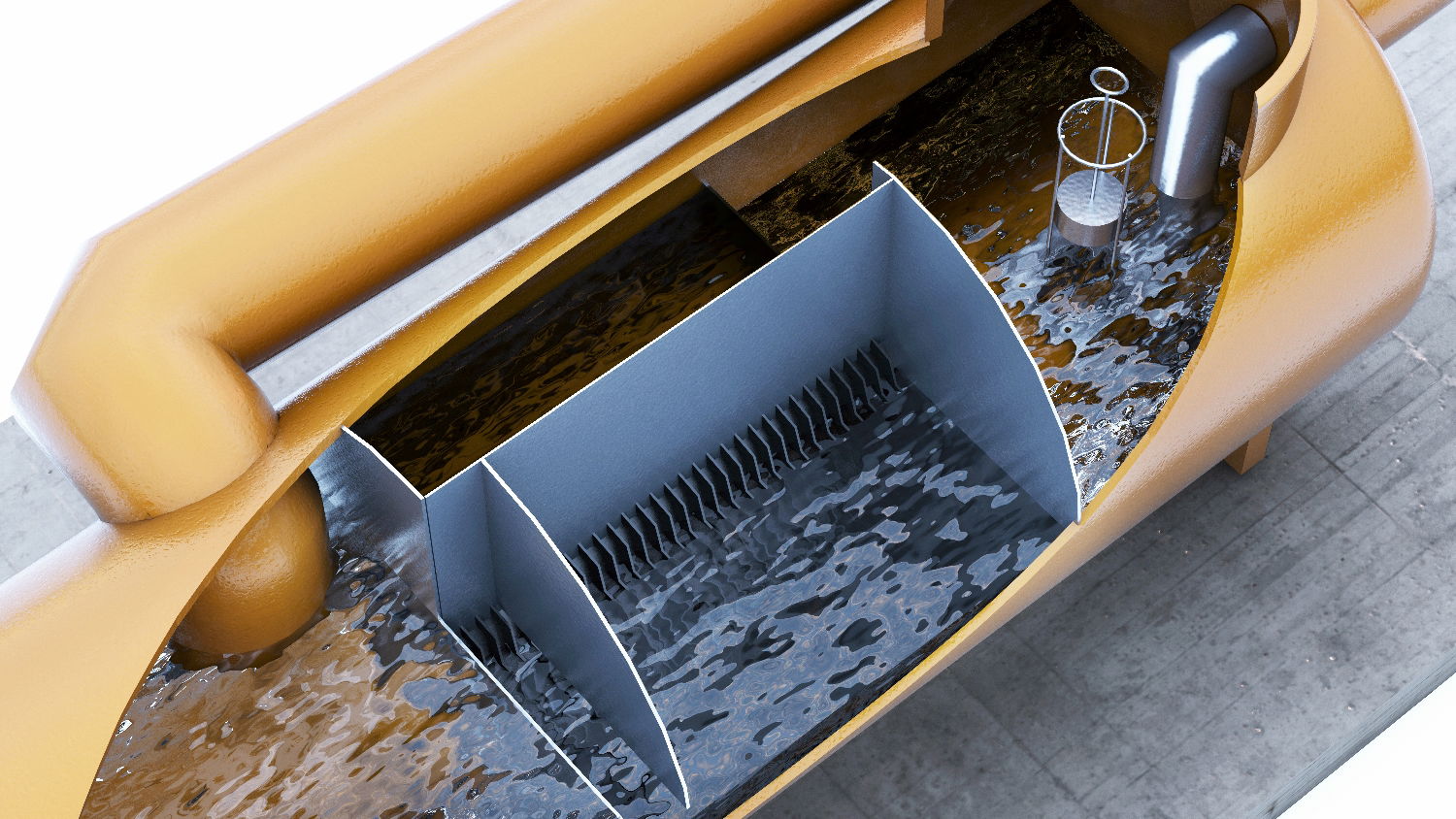 Coalescence separator from the inside