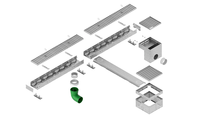 deconstructed product image highlighting the most important parts of the product