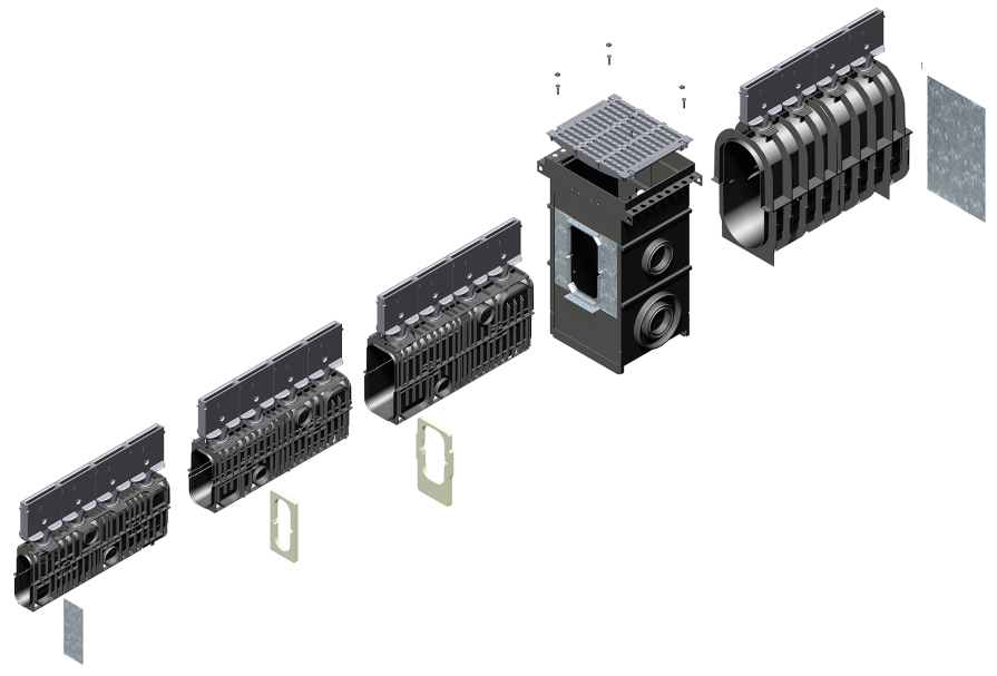 deconstructed product image highlighting the most important parts of the product