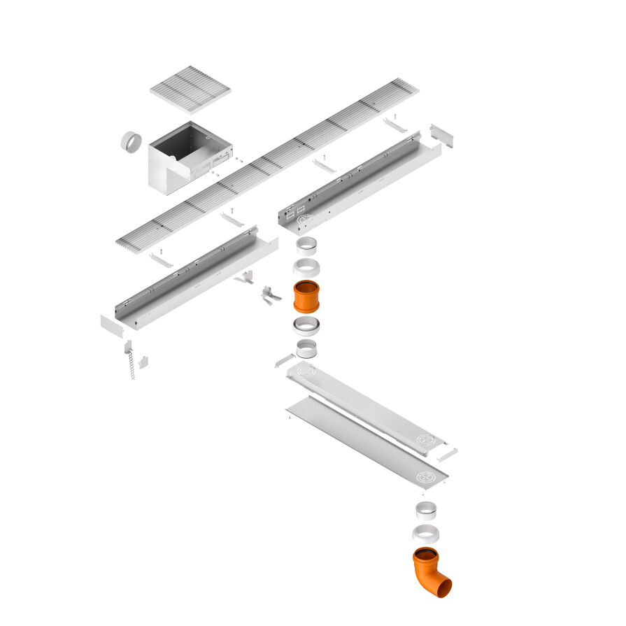 deconstructed product image highlighting the most important parts of the product